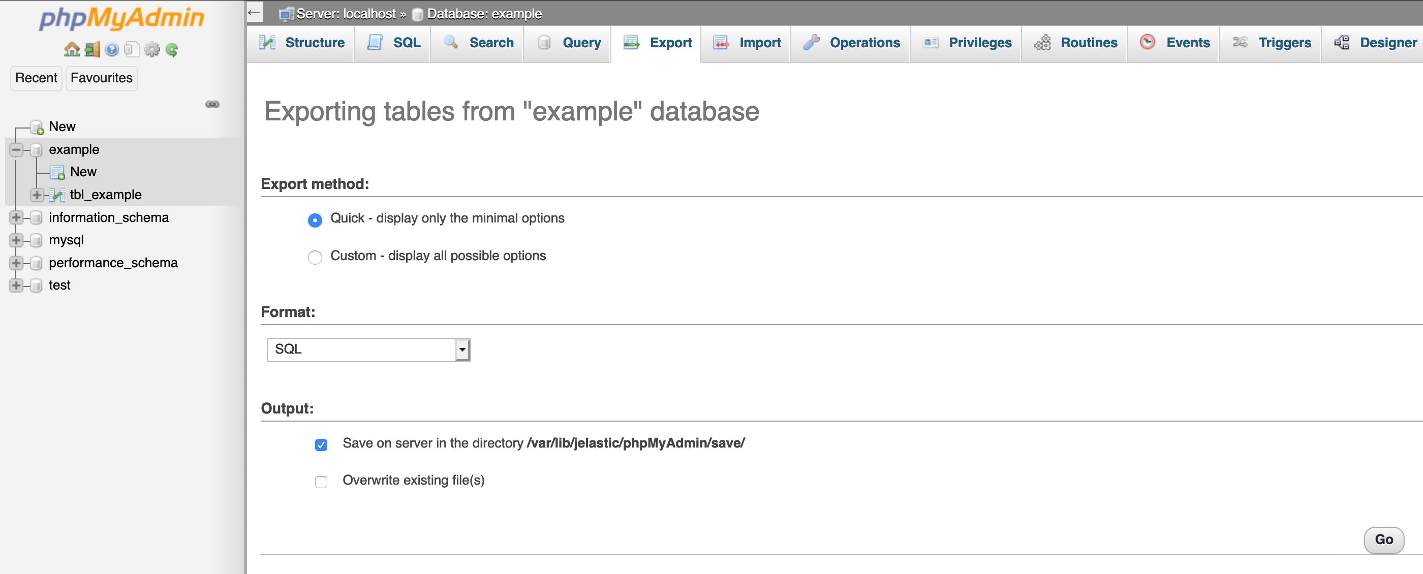 phpMyAdmin-export